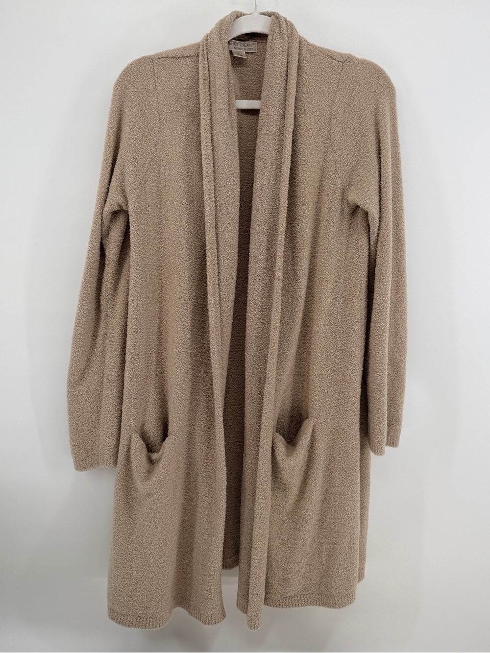 Barefoot Dreams Bamboo Chic Lite Taupe Long Cardigan L Cozy Minimalist